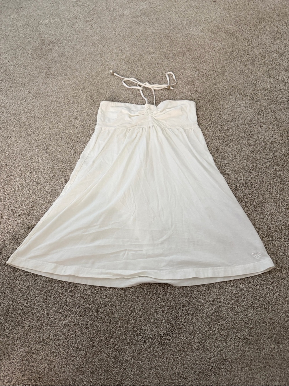 White Roxy Halter Summer Dress